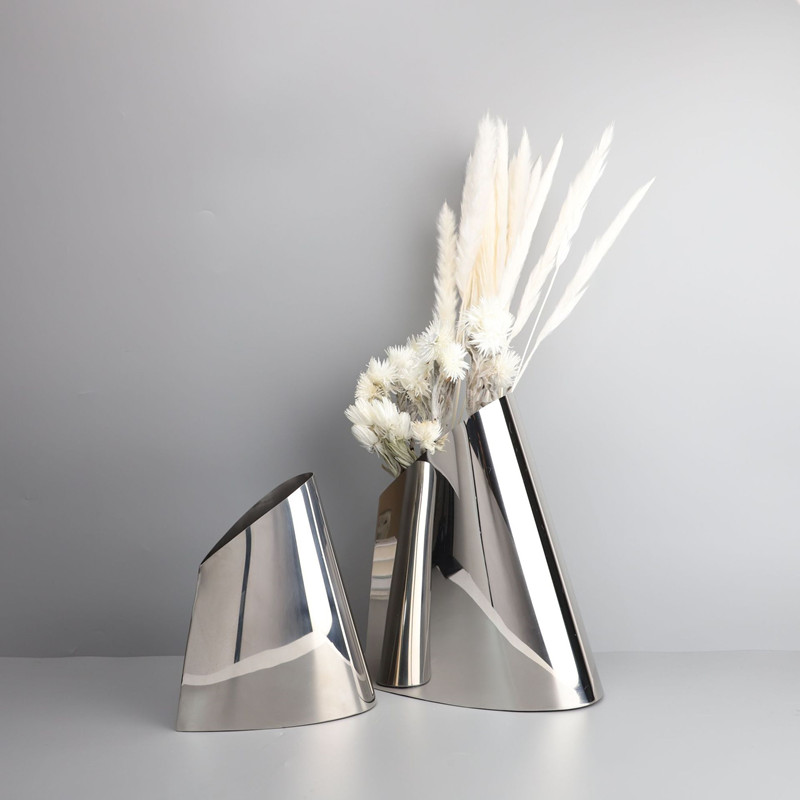 Luxury Lifestyle Items - Luxury Cone-shaped Design Stainless Steel Vase,