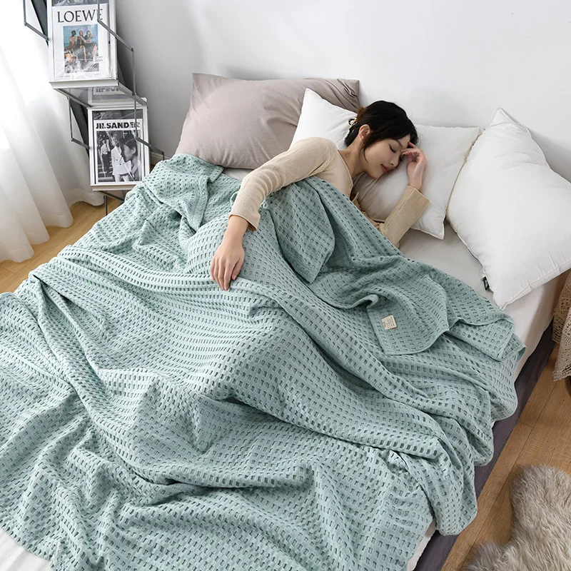 Premium Pure Cotton Waffle Wea - Cashmere Throw Blanket 리뷰 및 가격