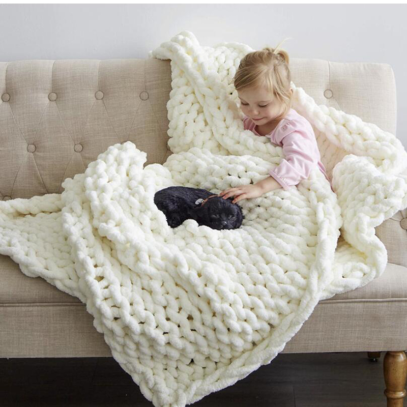 Hand Chunky Knitted Blanket Th - Cashmere Throw Blanket 리뷰 및 가격