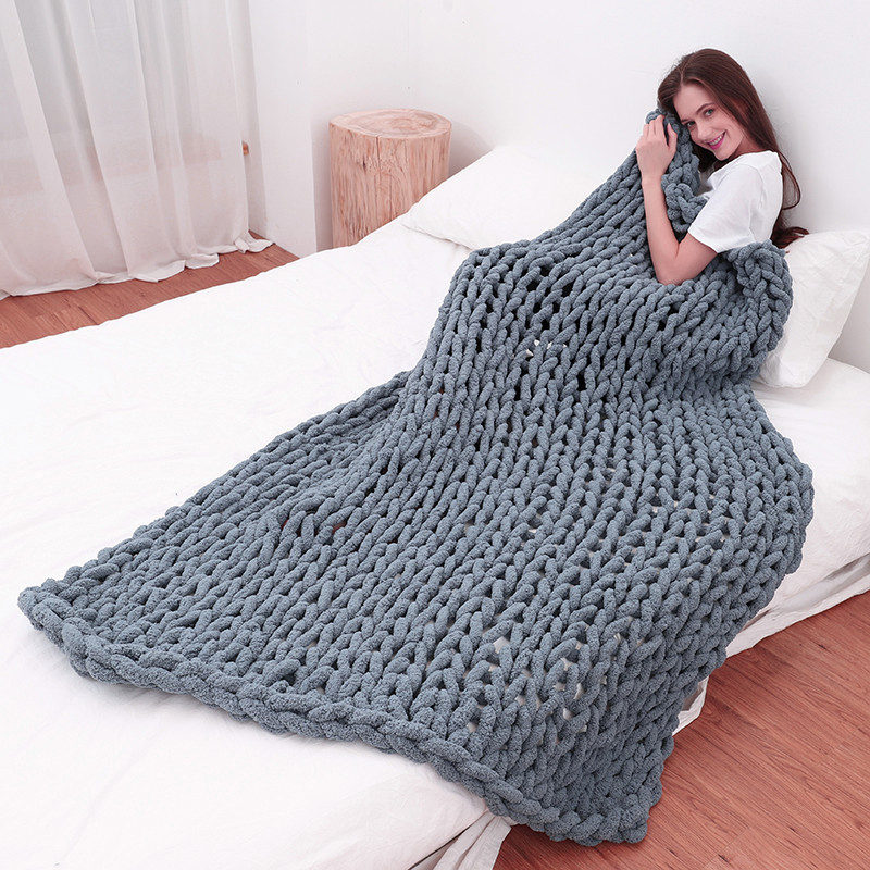 Hand Chunky Knitted Blanket Th - Cashmere Throw Blanket 리뷰 및 가격