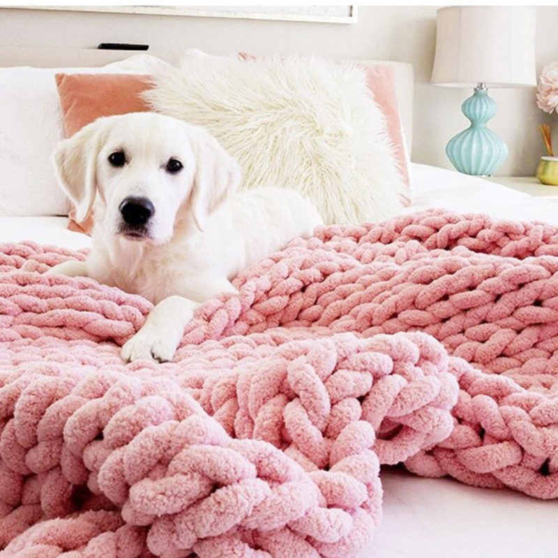 Hand Chunky Knitted Blanket Th - Cashmere Throw Blanket 리뷰 및 가격