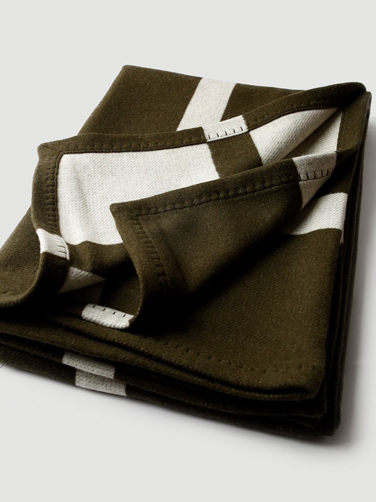Cross striped double-sided jac - Cashmere Throw Blanket 리뷰 및 가격