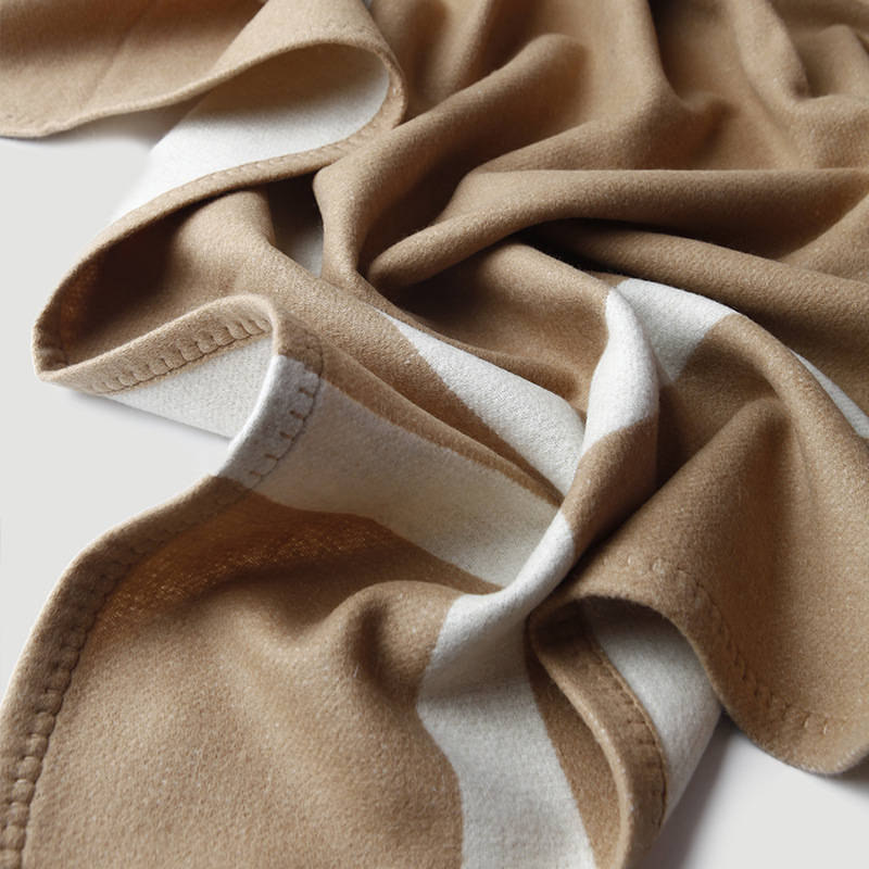 Cross striped double-sided jac - Cashmere Throw Blanket 리뷰 및 가격